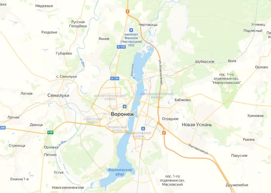 Карта Воронежа